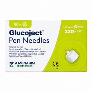 Голки для шприц-ручок Glucoject 32G × 4 мм (0,23 мм), 100 шт