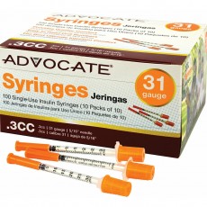 Інсулінові шприци Advocate Syringes U-100 (100шт)