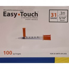 Інсулінові шприци Easy Touch insyline syringe 31 Gauge 5/16