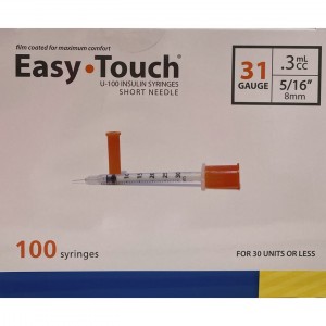 Easy Touch insyline syringe 31 Gauge 5/16"