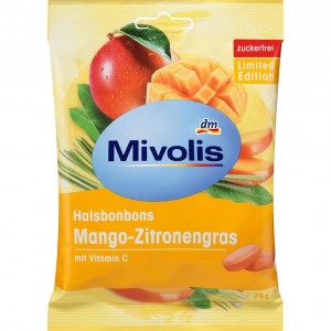 Льодяники Mivolis манго-лемонграс, без цукру
