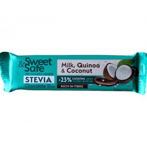 Шоколад молочный с кокосовой стружкой Sweet Safe, подслащенный стевией
